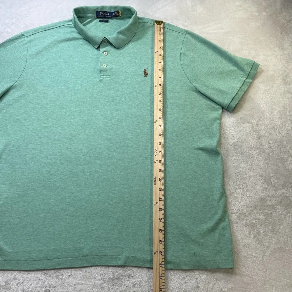 Polo Ralph Lauren Classic Fit Polo Shirt XL Green Heather Big Pony Golf Cotton